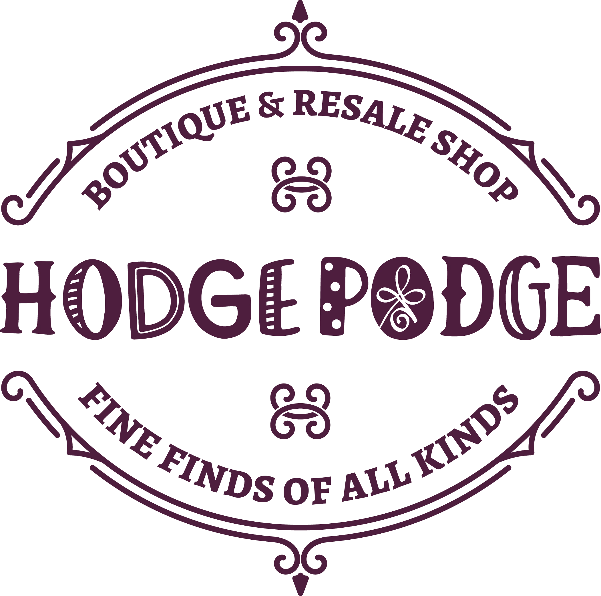 Purple primary hodgepodge boutique logo