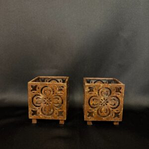 Decorative Metal candle holders set of 2