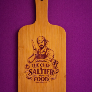 7" x 15" Salty Guy With Bandana Engraved Bamboo Cutting Board