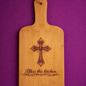 7"x15" Bless This Kitchen Engraved Bamboo Cutting Board Copy