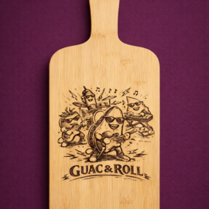 7"x15" Guac & Roll Engraved Bamboo Cutting Board