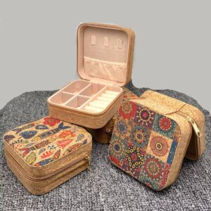 Vintage Crushed Wood Grain PU Leather Jewelry Storage Box