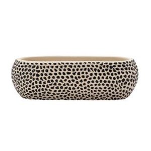 Beige Textured Pebble Oval Planter Item #17107