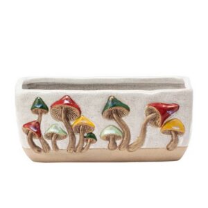 Rectangular Planter with 3D Colorful Mushrooms Item #33887