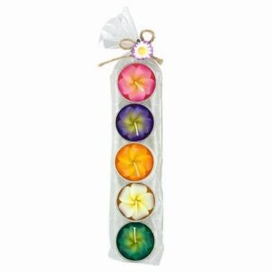 Plumeria Tea Light Candles Set of 5