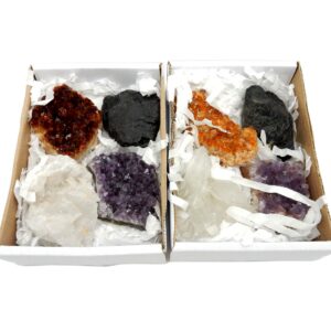 Amethyst Citrine Crystal and Tourmaline Flat Box