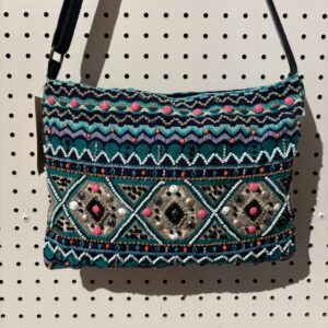 Stephanie Nicole Geometric Beaded Crossbody Bag