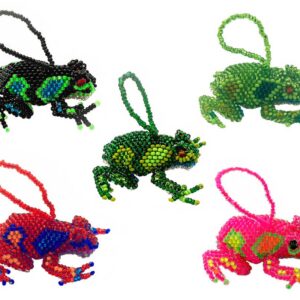 Beaded Frog Figurine Seed Bead Hanging Ornament