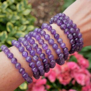 Amethyst Beaded Bracelet 8mm