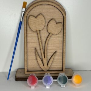 Wood DIY kit Tulips w base