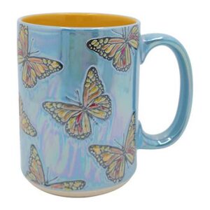 Luster Glaze Butterfly Blue 18 oz Mug