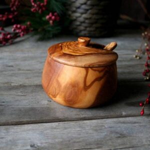 Wooden Spice Bowl with Spoon