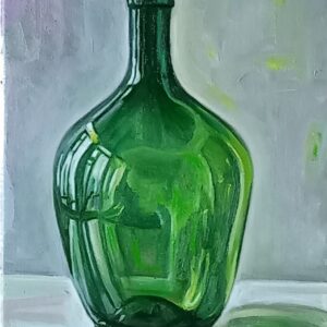 Art Green Bottle Oil Painting