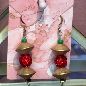 Handmade Earrings RH Red Sparkle