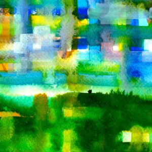 Weird landscape watercolor art
