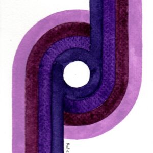 Purple super graphic watercolor art