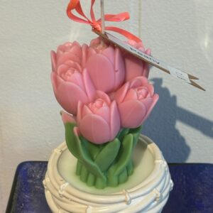 Tulips in basket candle Peony scented