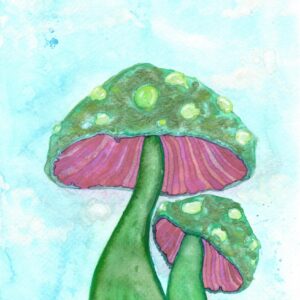 Mushrooms watercolor art