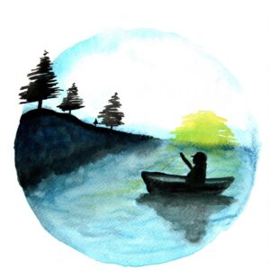 Fishin watercolor art