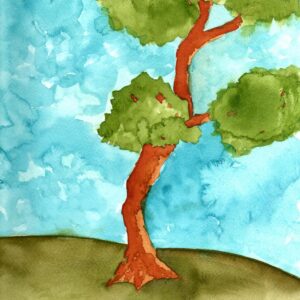 Trees watercolor art