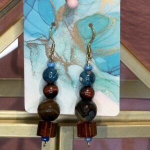 Handmade Earrings RH Blue2brown