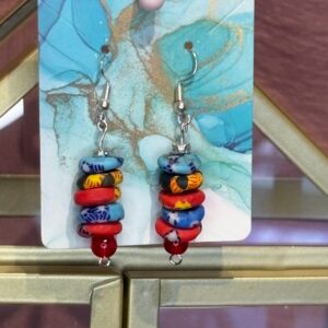 Handmade Earrings RH Flat glass multi