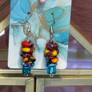 Handmade Earrings RH Teal Multi