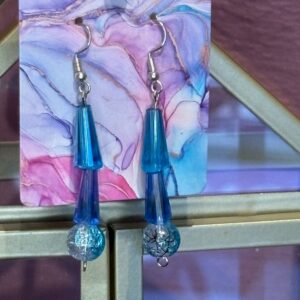 Handmade Earrings RH BluTri Circ