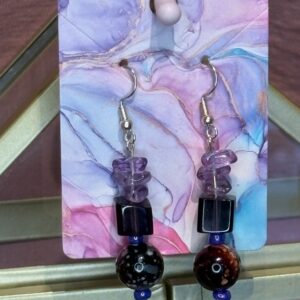 Handmade Earrings RH Purpbrwn