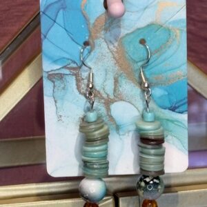 Handmade Earrings RH Teal earthy