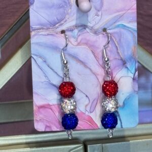 Handmade Earrings RH RedWhtBlu