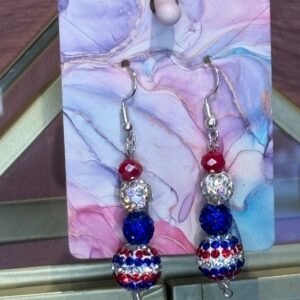 Handmade Earrings RH Patriotic Dangle