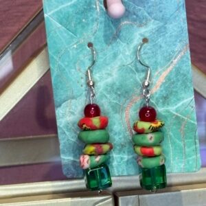 Handmade Earrings RH Sunyani Green Multi
