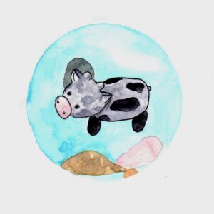 Cow watercolor art