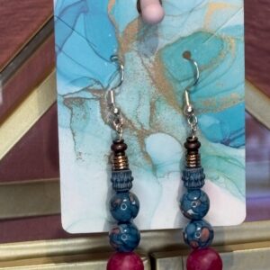 Handmade Earrings RH Cloisonne Dangle