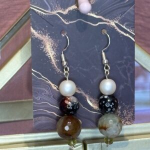 Handmade Earrings RH Tri Round Drop