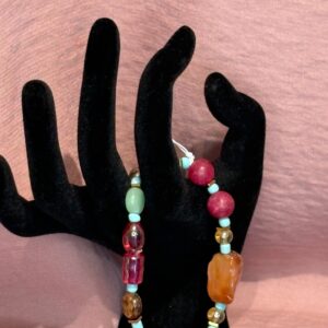 Handmade Bracelets Stretchy RH red teal