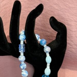 Handmade Bracelets Stretchy RH Blue white
