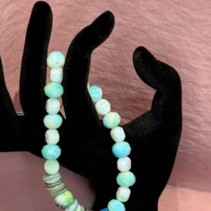 Handmade Bracelets Stretchy RH Turq white