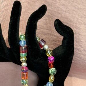 Handmade Bracelets Stretchy RH Iridescent Multi colored