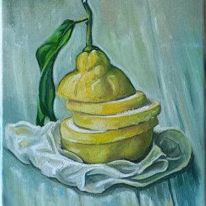 Oil Painting Sliced Lemon
