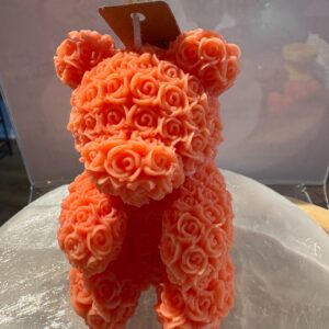 Bear candle scented with Peach Grove