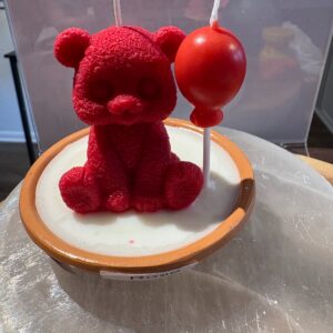 Bear in a jar Rose scented candle