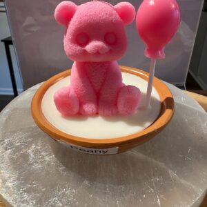 Bear in a jar Peony scented candle