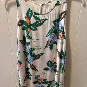 Tropical Print Sleeveless Blouse