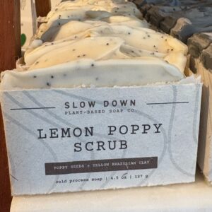 Plant based cold process soap Lemon Poppy Scrub
