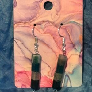 Handmade Dangle Earrings Dyed Agate Teal