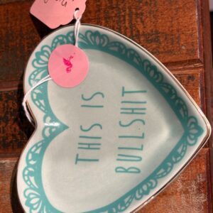 This is bullshit ceramic blue trinket dish