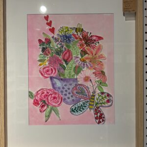 Burst of Color Watercolor Collage in Shadow Box
