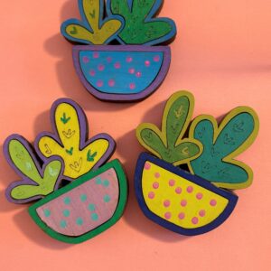 Succulent Magnets polka dot pots
